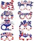 8-Pack 4th of July American Flag Paper Sunglasses, USA Patriotic Party Glasses and Photobooth Props for Independence Day, Memorial Day, Labor Day, and Party Favors